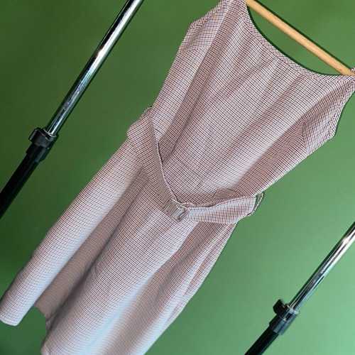 Missguided mini dress with belt, size XXS, black and brown checked