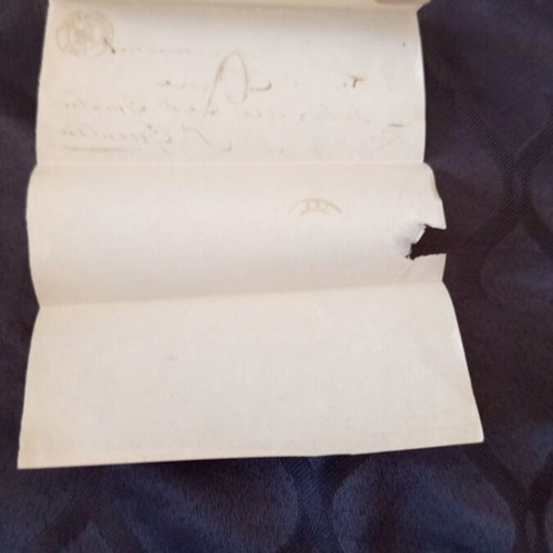 French letter from 1850 used with two clear postal stamps