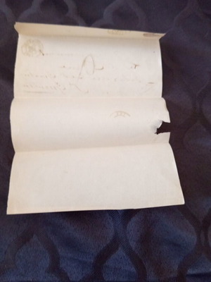 French letter from 1850 used with two clear postal stamps