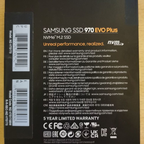 Samsung 970 EVO Plus 1TB SSD M.2 NVMe new, sealed