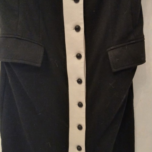 Black midi blazer dress with white details, like new