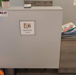 Reception desk, grey, 140x75x115 cm
