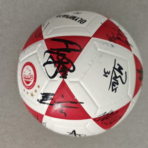 Olympiacos Football Signed Ball 2024-2025 Season with Display Case