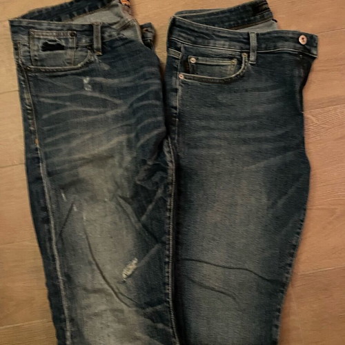 Superdry denim pants 2 pcs used, size XL, blue