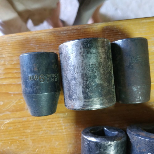 Socket wrench bits used, various sizes