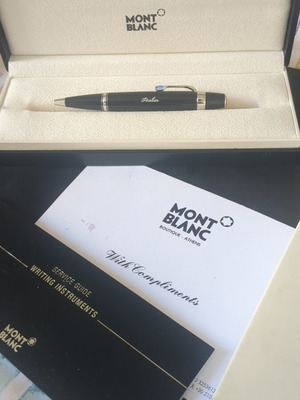 Στυλό Montblanc Platinum-Coated αχρησιμοποίητο με μπλε πολύτιμη πετρούλα