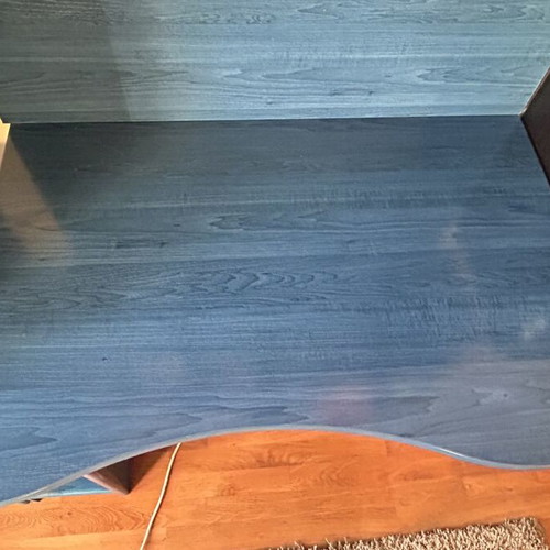 Desk set with wall panel and side shelf, 3 pieces