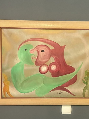 Union tempera painting on canvas 52x80 cm