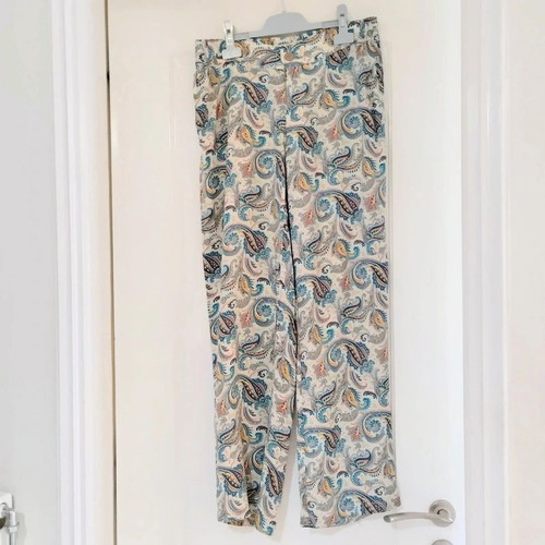 Badila Palazzo Pants Paisley Print Wide Leg Size L Like New