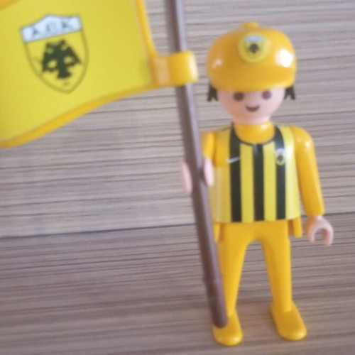 Playmobil AEK fan figure with team flag, like new
