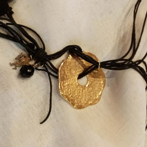 Long necklace with charms like new, 45cm