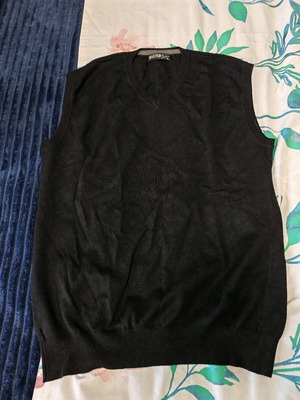 Black knitted sleeveless vest MASTER Fashion size XL new