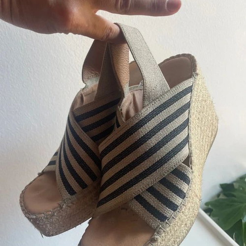 ALE platform sandals size 37 used, white and blue