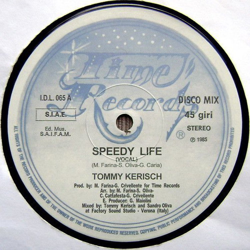 Tommy Kerisch Speedy Life vinyl record, electronic