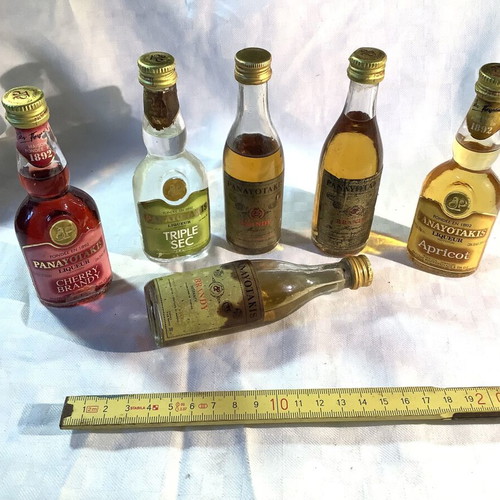 Panayotakis liquor miniatures used, set of 6 bottles