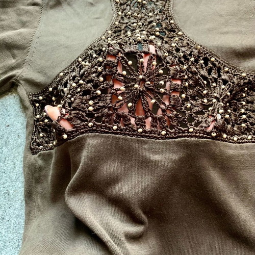 Guess by Marciano blouse brown like new, 3/4 sleeve, sizes S and M