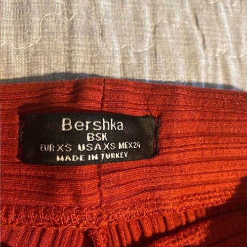 Bershka ribbed pants XS like new, brick red