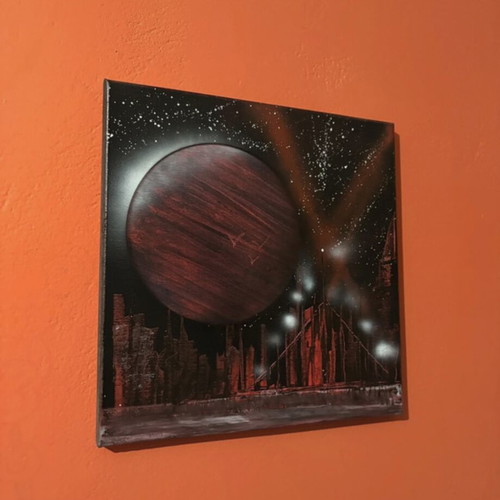 Handmade canvas painting The Flame of a Distant World, new