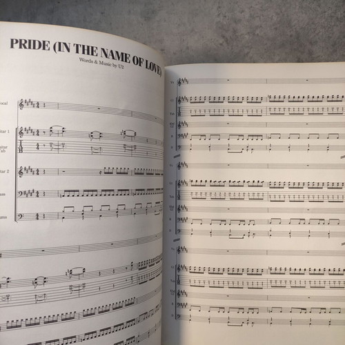 U2 Rock Score Sheet Music used, original 1988 print
