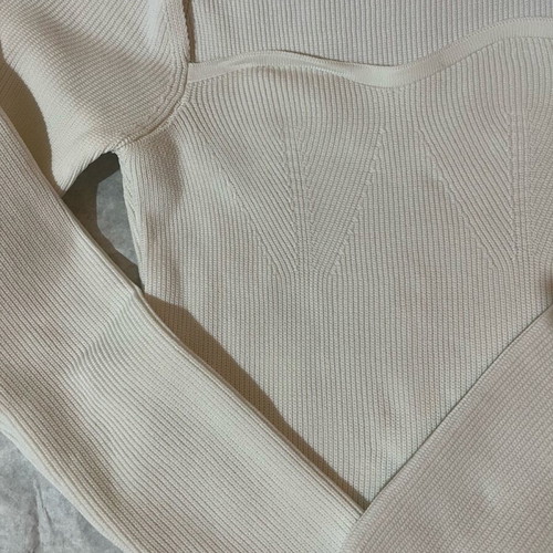 White ribbed long-sleeve blouse like new, size S/M