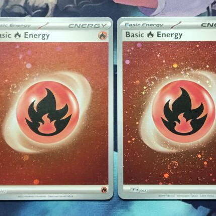 Basic Fire Energy Galaxy Holo Pokemon near mint, 4 pieces