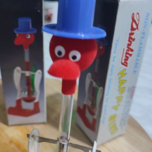 Vintage Drinking Birds set of 2, New Old Stock