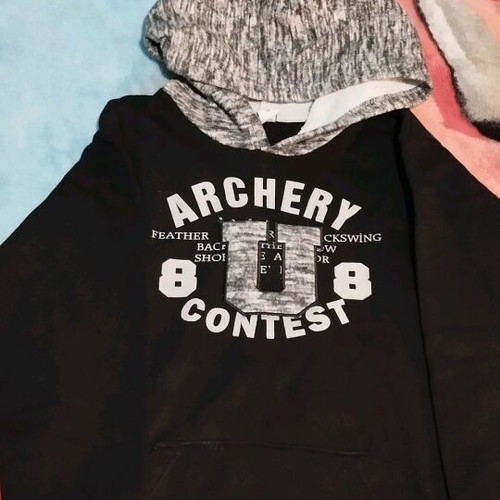 Children's black hoodie fleece sweatshirt like new, size 164 cm