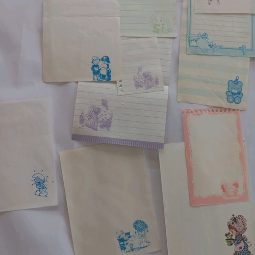 Collectible used letter papers, various small sizes