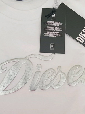 Νεο μπλουζακι DIESEL Cotton T Shirt with Silver Logo L.DIESEL TShirt με ασημένιο Logo. L βαμβακερο.