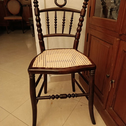 Thonet style chairs, set of 2, natural cane seats