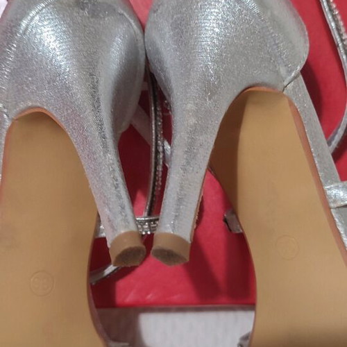 Nak high-heeled bridal sandals No 38 like new with rhinestones