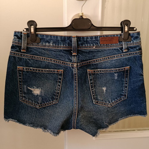 Benetton denim shorts like new, size S 36 8, blue