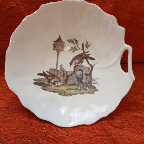 Limoges Deshoulieres porcelain serving plate used, 23 cm