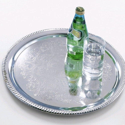 Aluminum serving tray new with vintage designs 35cm
