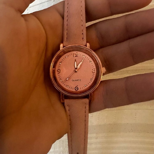 Women's watch new, beige and pink