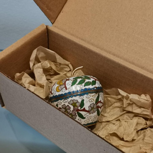 Cloisonne apple vintage decorative used with enamel