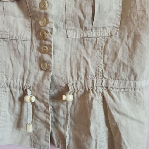 On Line women's linen vest beige medium like new