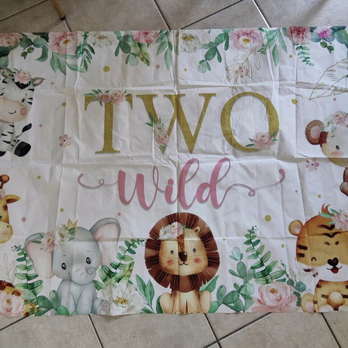 Jungle Safari Girl 2 Years Birthday Decoration Set new