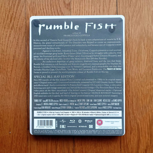 Rumble Fish (Ο Αταίριαστος) Blu-Ray Steelbook μεταχειρισμένο, limited edition