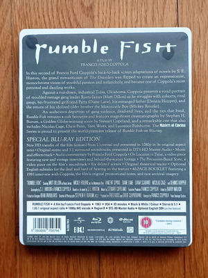 Rumble Fish (Ο Αταίριαστος) Blu-Ray Steelbook μεταχειρισμένο, limited edition
