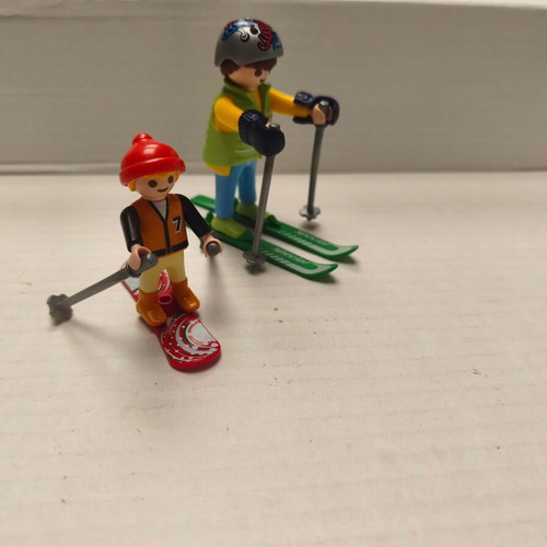 Playmobil skier with snowboard and accessories like new