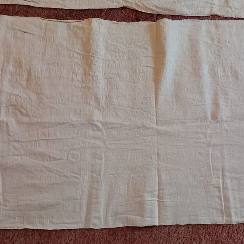 Old woven cotton fabric pieces used, set of 3
