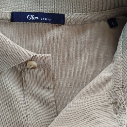 Glou Sport men's polo shirt, size L, beige green