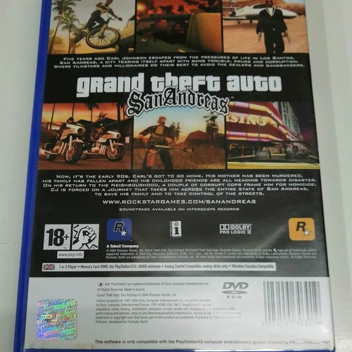 Grand Theft Auto San Andreas PS2 game, English