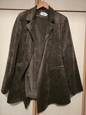 Κοτλέ Κοστούμι Toi Moi λαδί καινούργιο, παντελόνι Small, σακάκι Medium