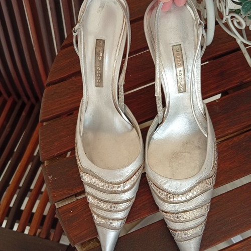 Gianna Kazakou leather heels size 41 silver like new