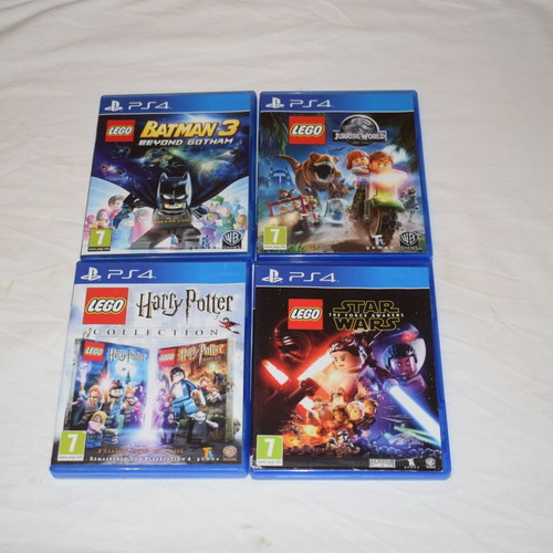 LEGO games for PS4 used, lot of 4 including Batman, Harry Potter, Star Wars, Jurassic World