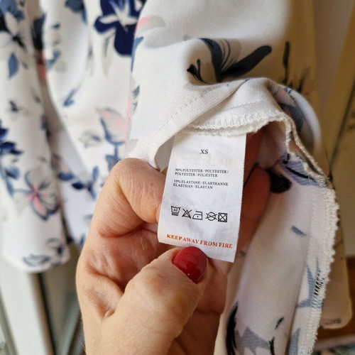 Blue Vanilla floral dress like new, white and blue, size S