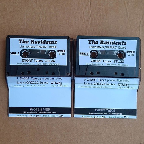 The Residents rare double cassette used, Live in Athens 1990
