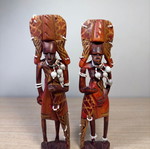 Set of handmade African figures used, 22 cm